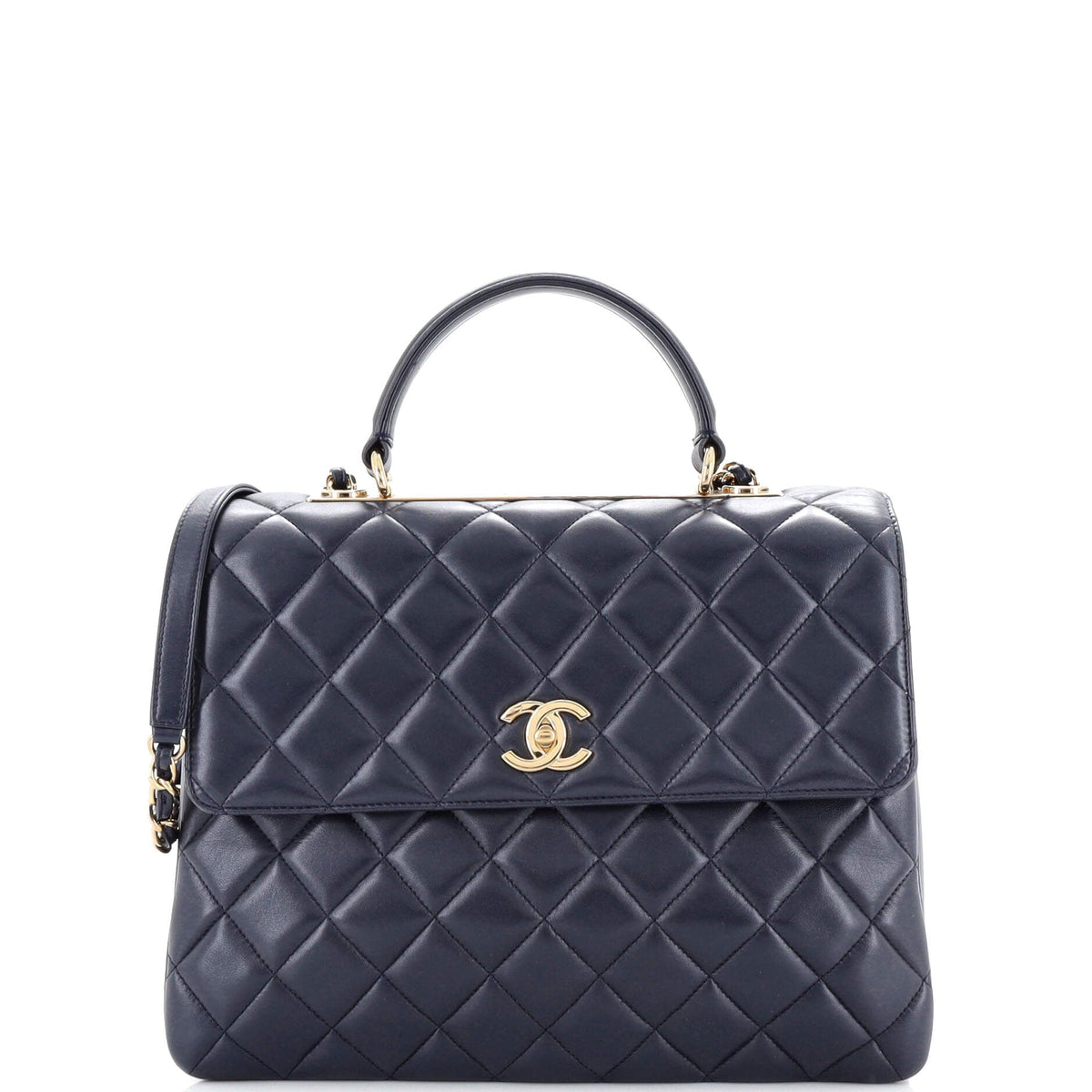 Chanel CHANEL Trendy CC Top Handle Bag Quilted Lambskin Large