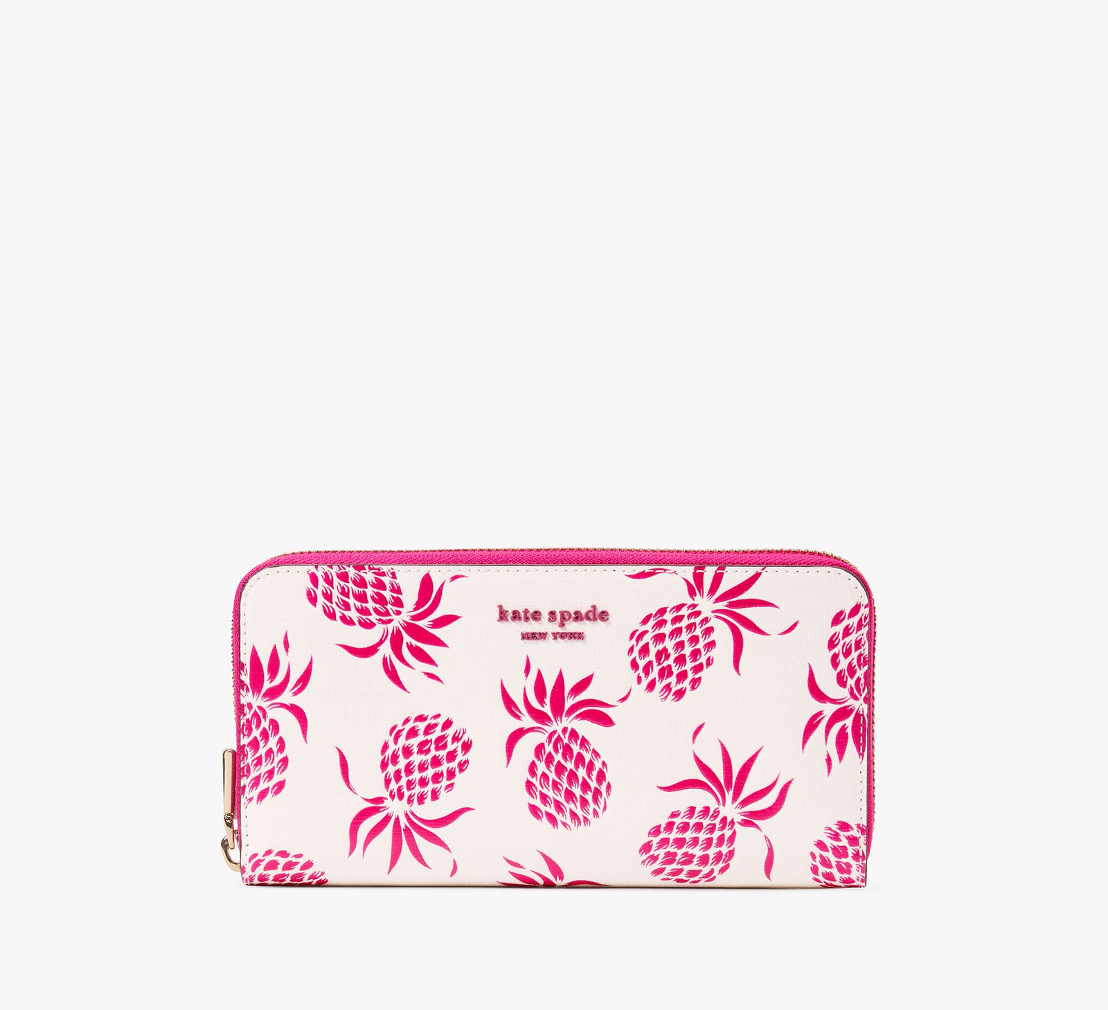 Kate Spade New York Morgan Pineapple Embossed Zip Around Continental Wallet