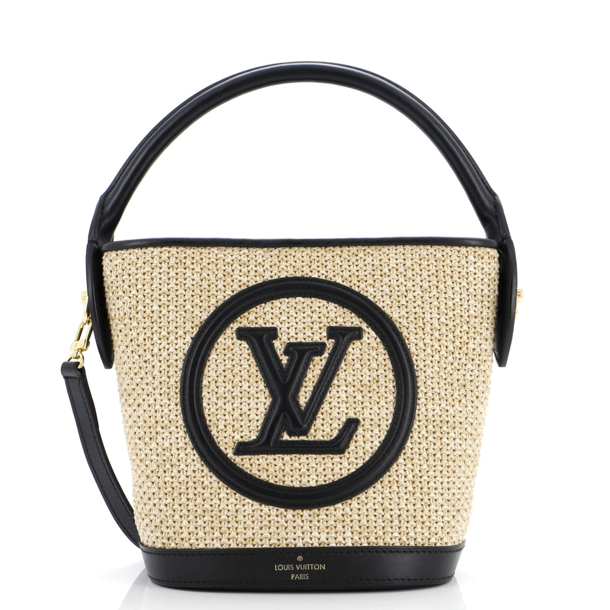 Louis Vuitton Petit Bucket NM Bag Raffia with Leather