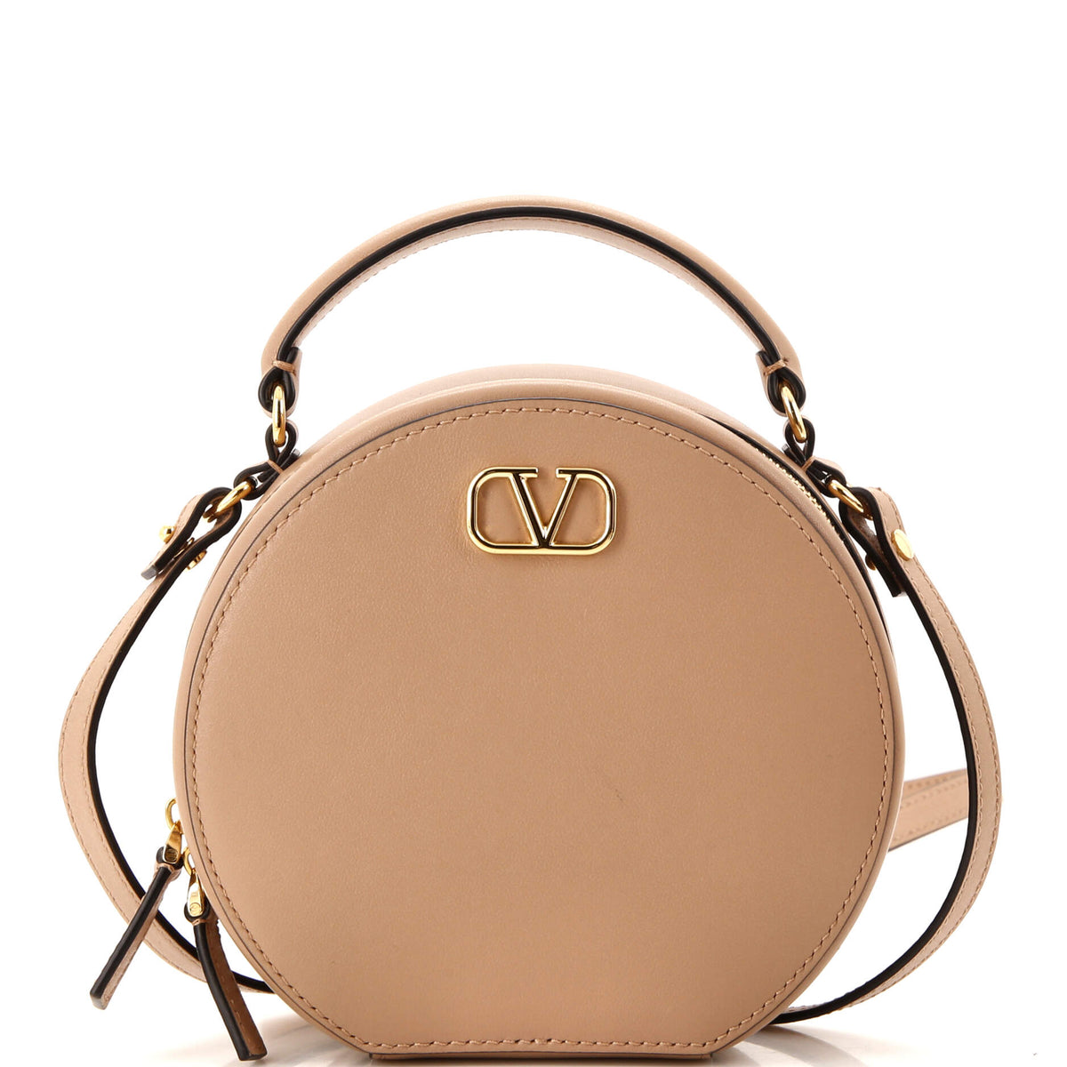 Valentino Garavani VALENTINO GARAVANI VLogo Round Top Handle Bag Leather Mini