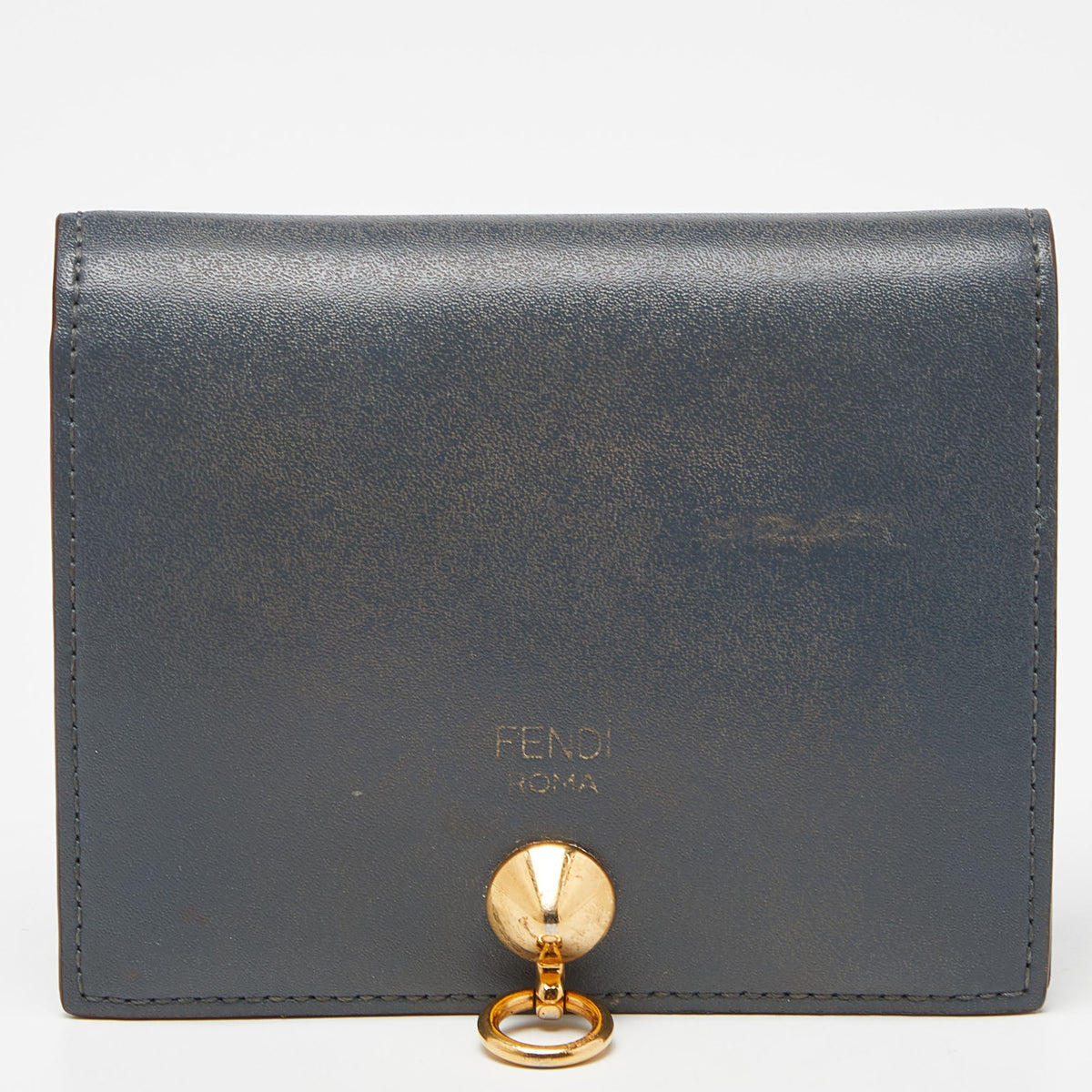 Fendi Grey Leather By The Way Bifold Wallet