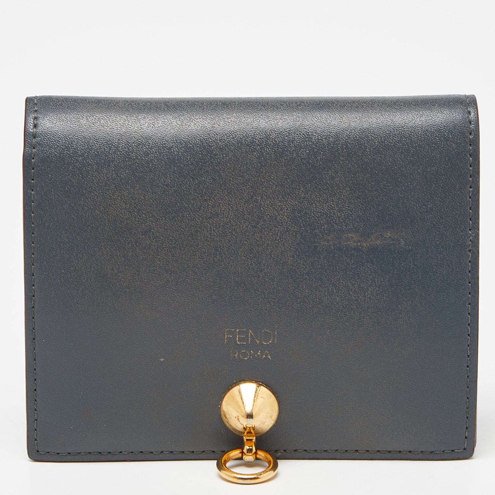 Fendi Grey Leather By The Way Bifold Wallet