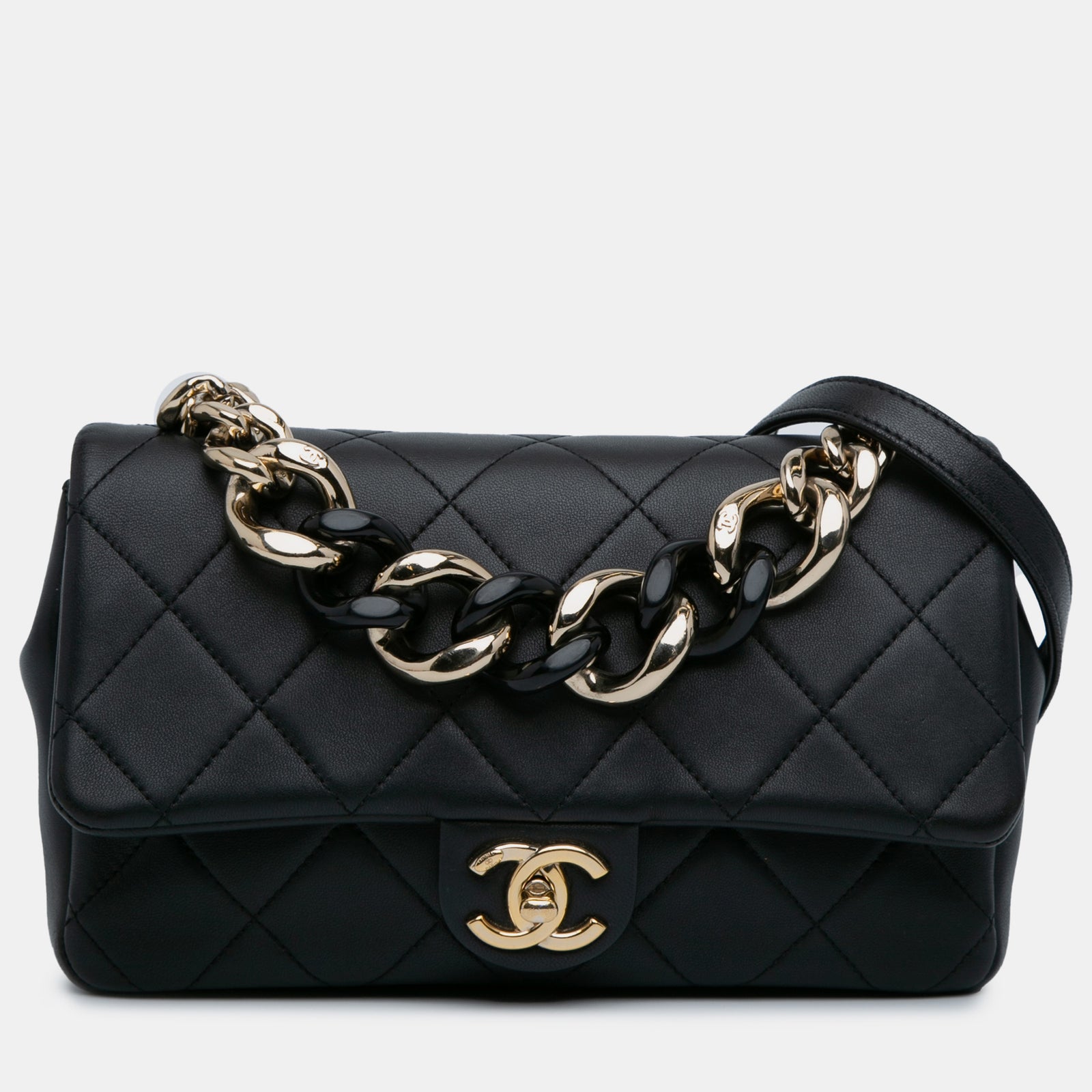 Chanel Kleine, elegante Lammleder-Kette mit Einzelklappe