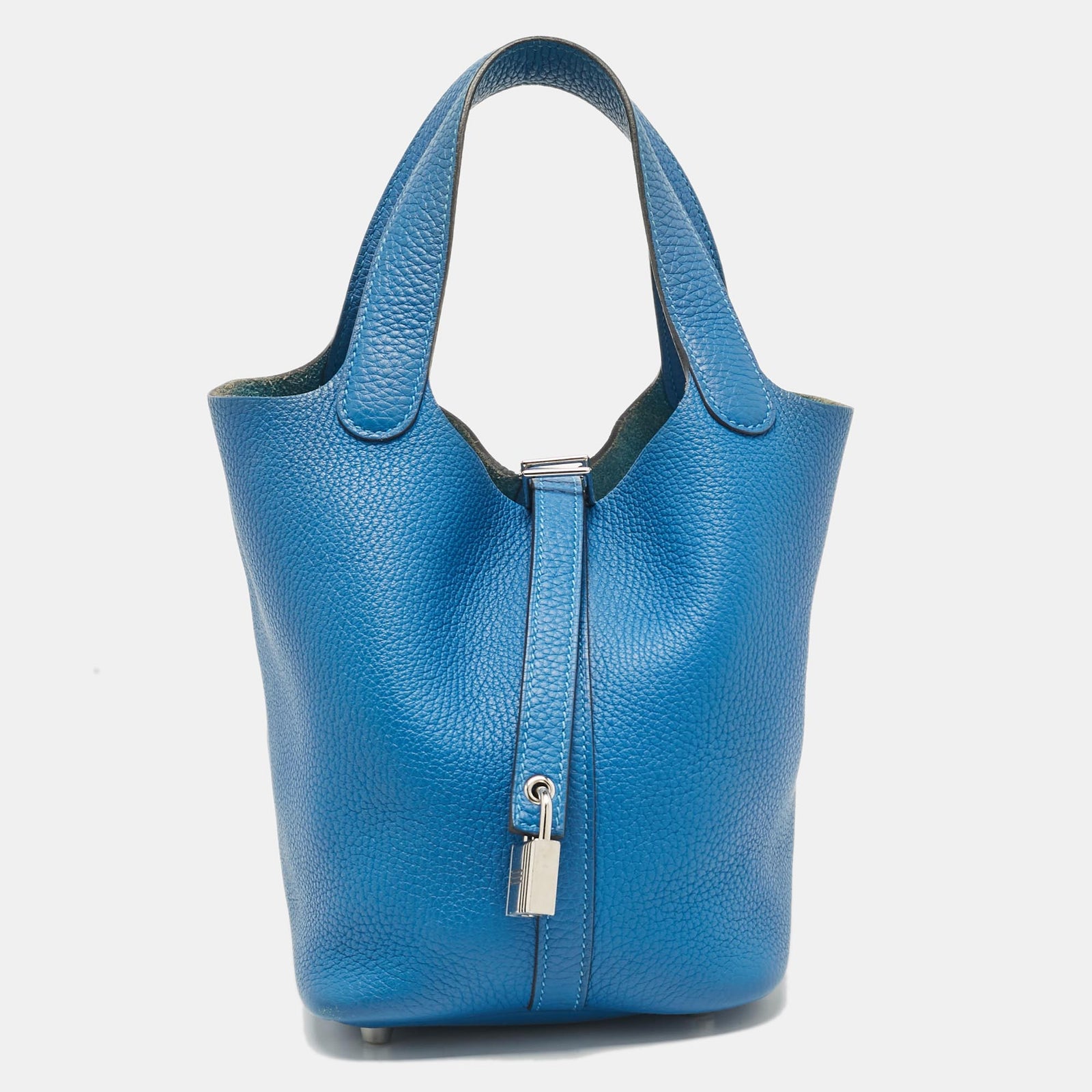 Herm?s Bleu Zellige Taurillon Clemence Leder Picotin Lock 18 Tasche