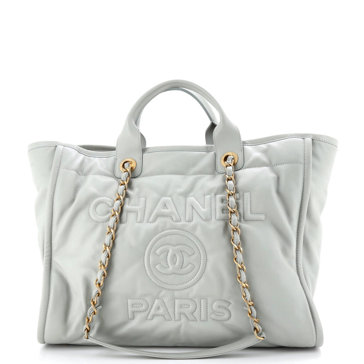 Chanel CHANEL Deauville NM Tote Embossed Calfskin Medium