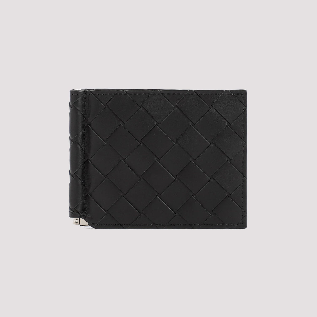 Bottega Veneta Men's Intrecciato Clip Wallet in Black | Size UNICA | 749404VCPQ4