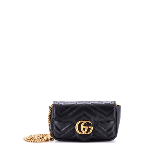 GUCCI GG Marmont Flap Bag Matelasse Leather Super Mini