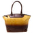 Yellow/Brown Ombre Paisley Embossed Leather Zip Tote