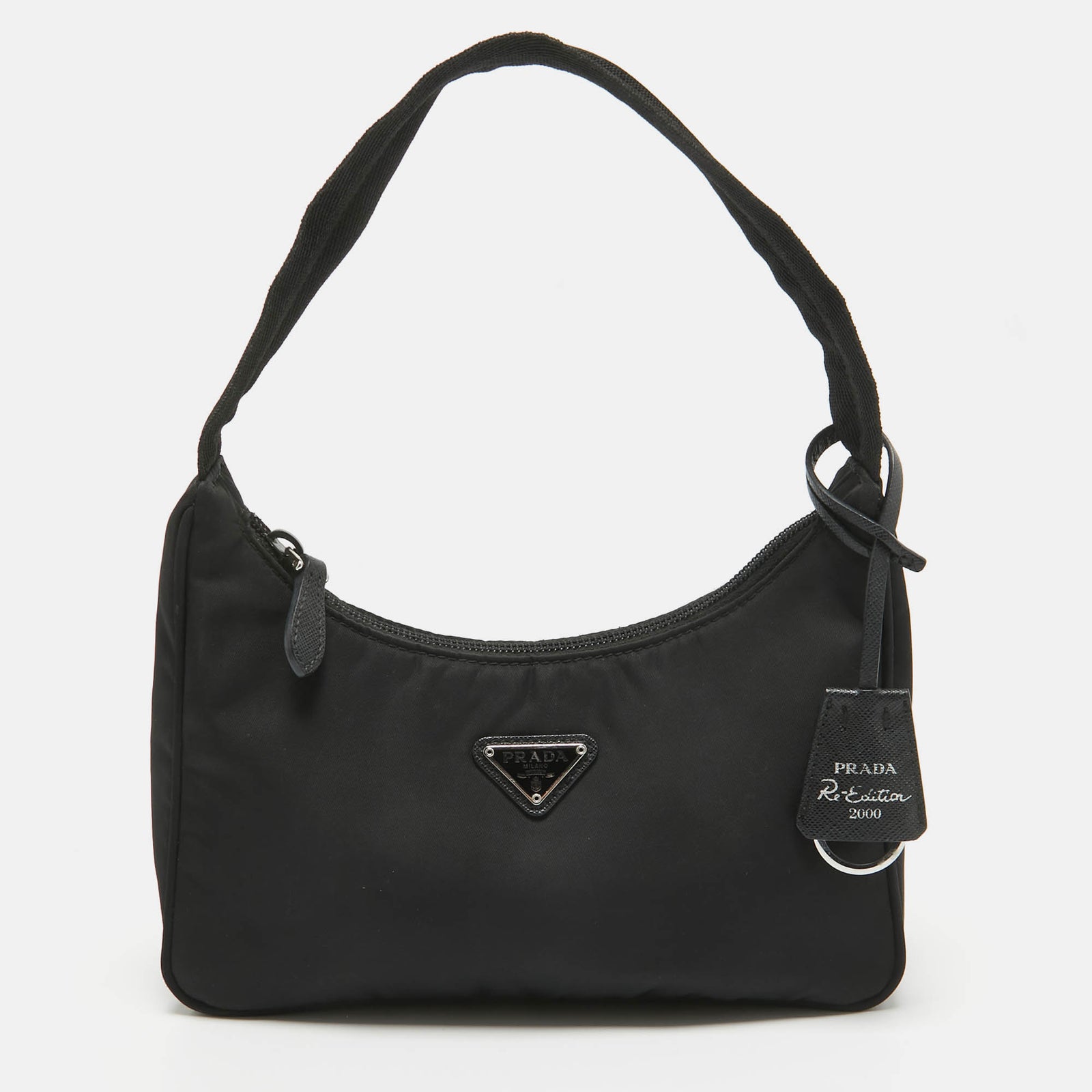 Prada Schwarze Re-Edition 2000-Tasche aus Nylon