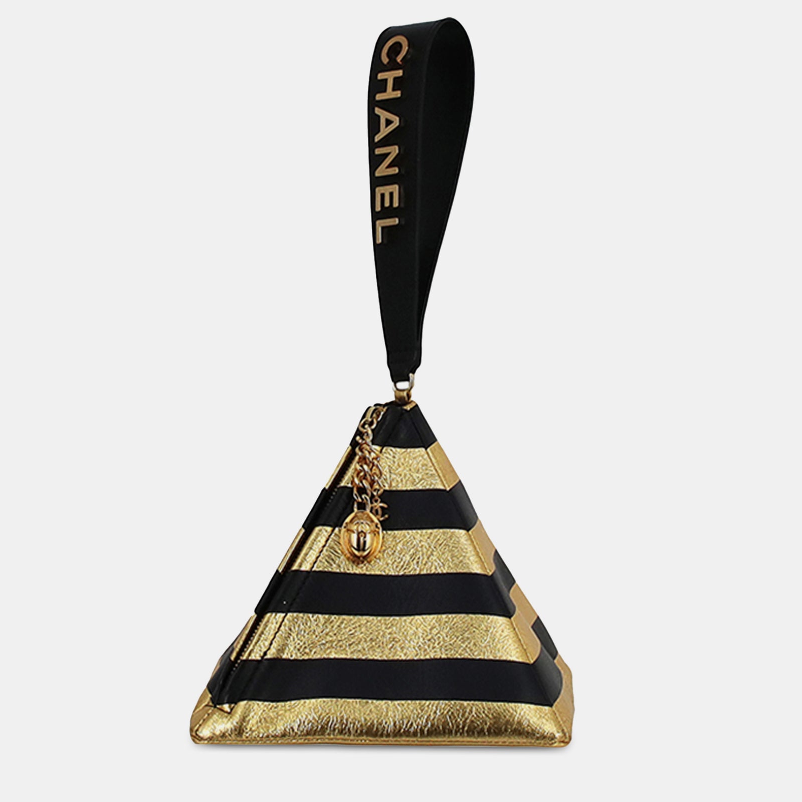 Chanel Clutch „Kheops Pyramid“ aus metallischem Lammleder