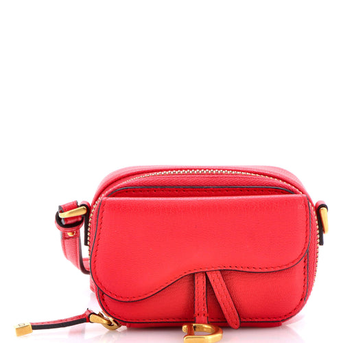 Saddle Shoulder Strap Pouch Goatskin Mini
