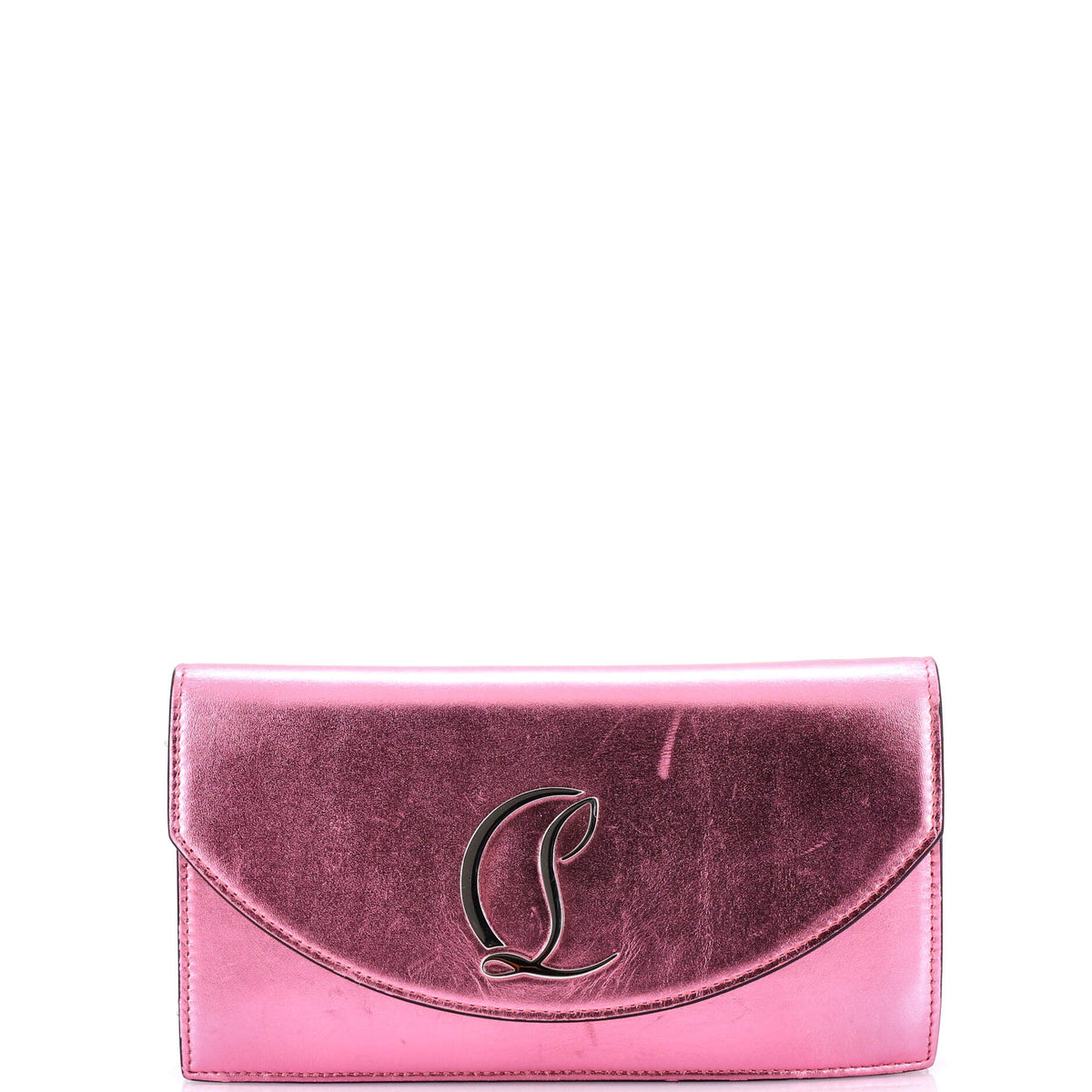 Christian Louboutin Loubi54 Chain Clutch Metallic Leather