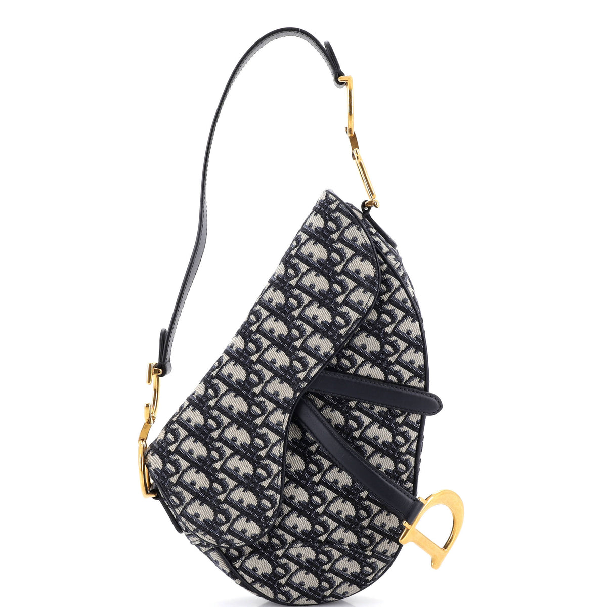 Christian Dior Saddle Handbag Oblique Canvas Medium