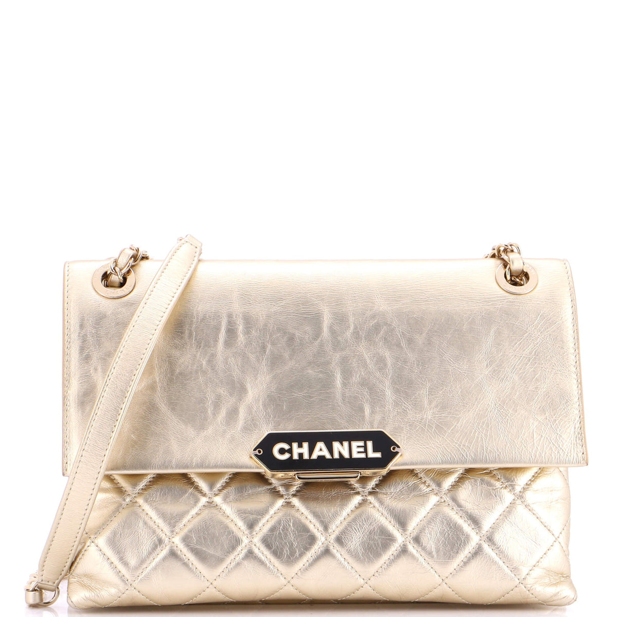 Chanel CHANEL Retro Label Flap Bag Quilted Lambskin Large