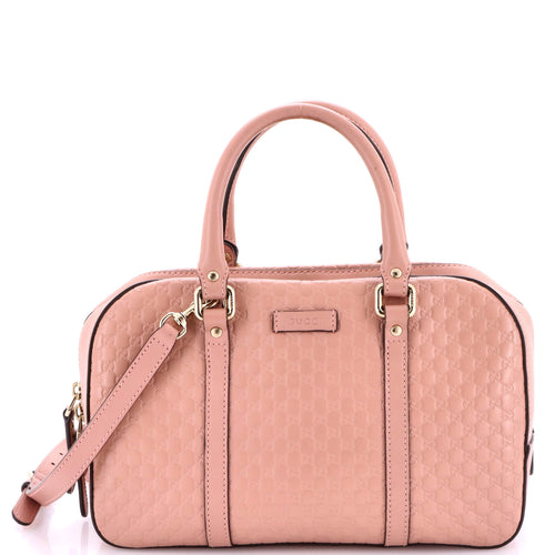 GUCCI Convertible Top Handle Crossbody Bag Microguccissima Leather Medium