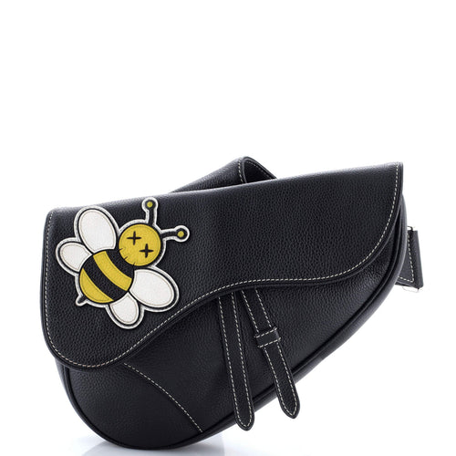 KAWS Saddle Crossbody Bag Leather with Applique