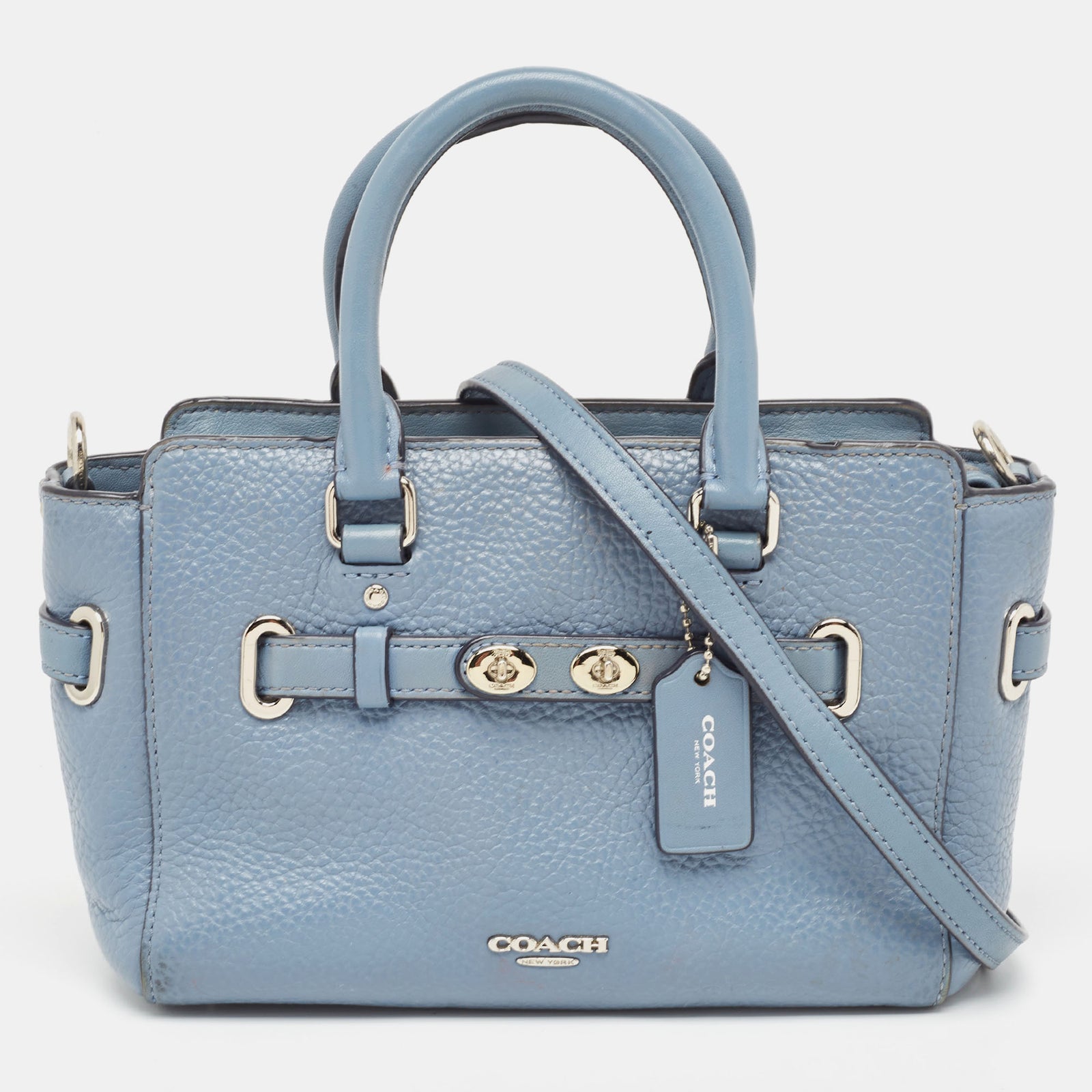 Coach Blue Leather Swagger 20 Tote