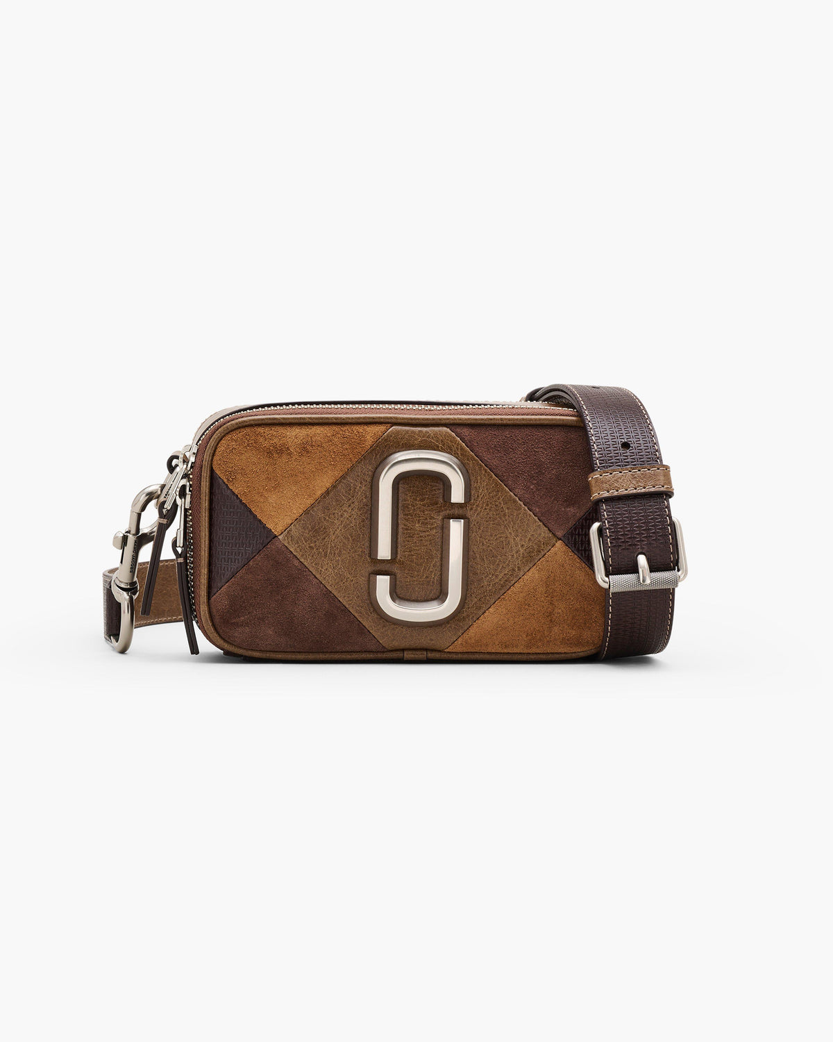 Marc Jacobs Marc Jacobs The Suede Patchwork Snapshot Bag in Brown Multi