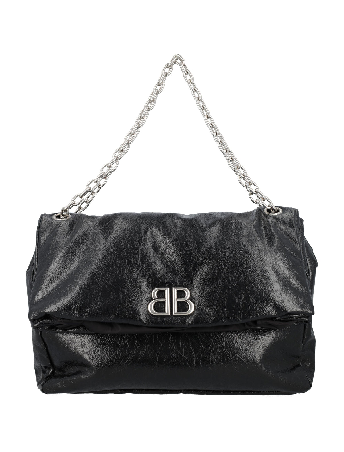 Balenciaga Women's Monaco Chain Bag in Black/Black | 24A7918352AA5B Color 1060