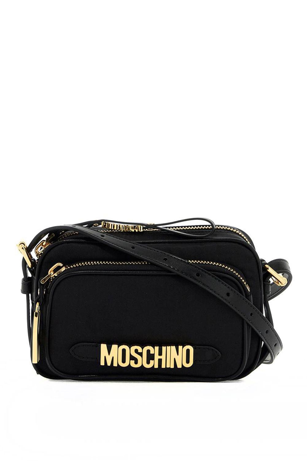 Moschino Women's Mini Shoulder Bag With Metal Logo in Nero | B73828202
