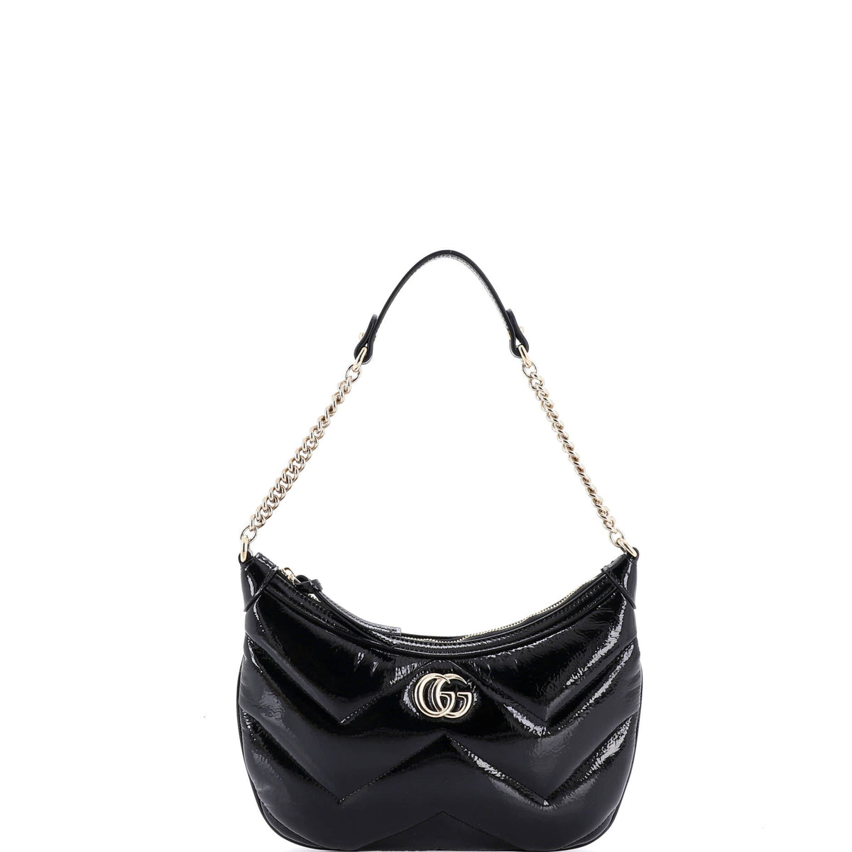 Gucci GUCCI GG Marmont Half Moon Chain Shoulder Bag Matelasse Leather Small