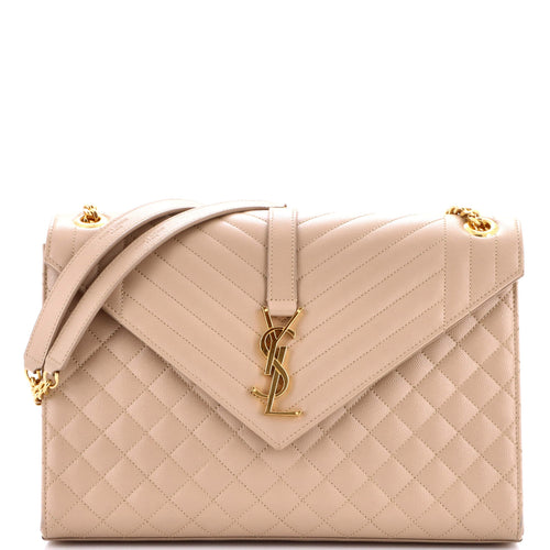 Classic Monogram Envelope Satchel Mixed Matelasse Leather Large