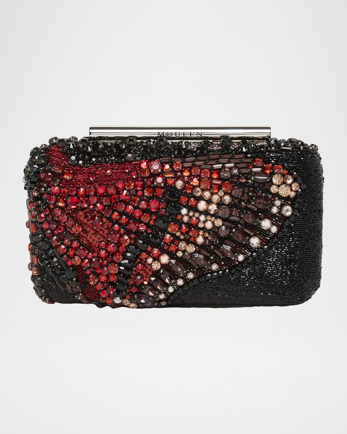 Mcq T-Bar Butterfly Beaded Box Clutch Bag