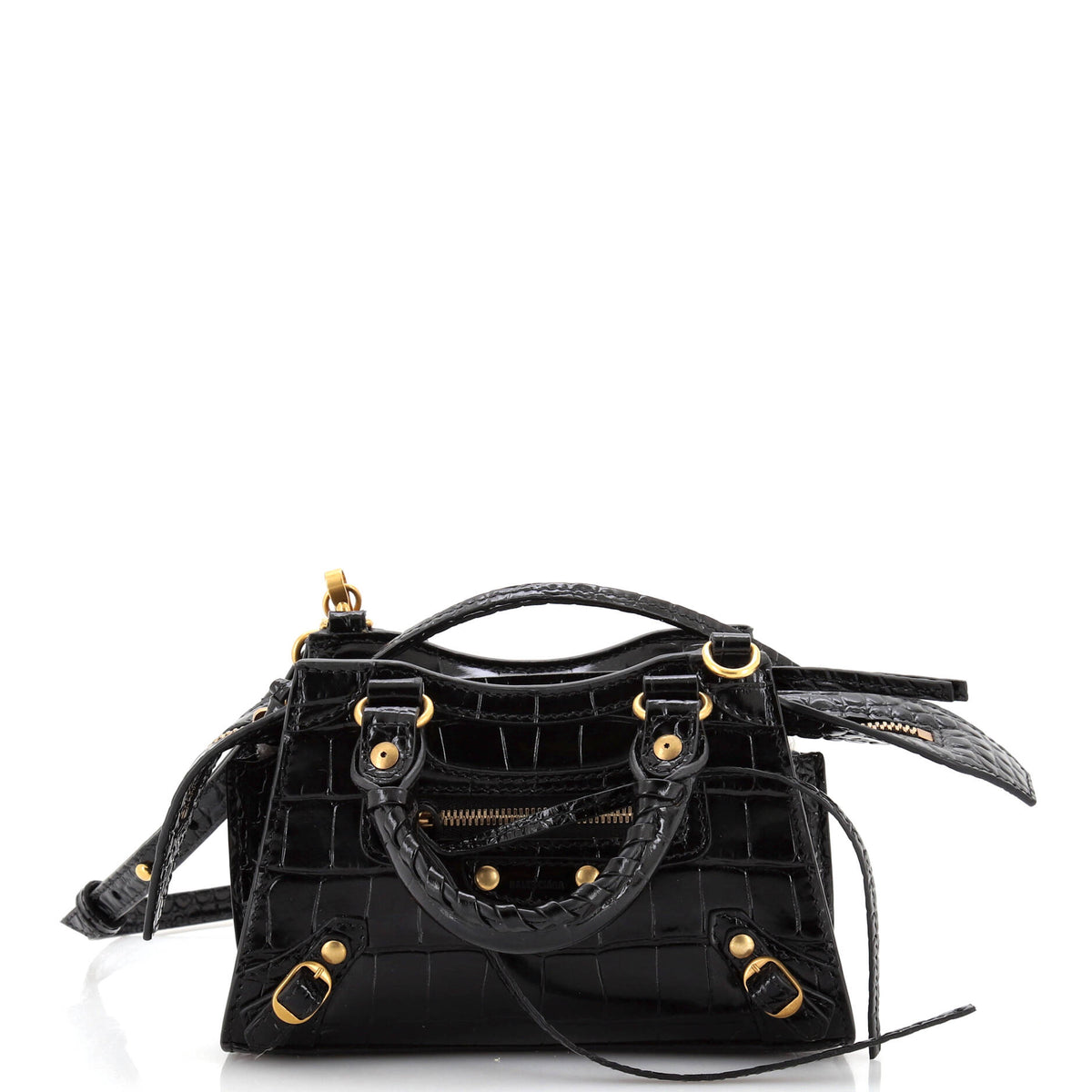 Balenciaga Neo Classic City Bag Crocodile Embossed Leather Nano