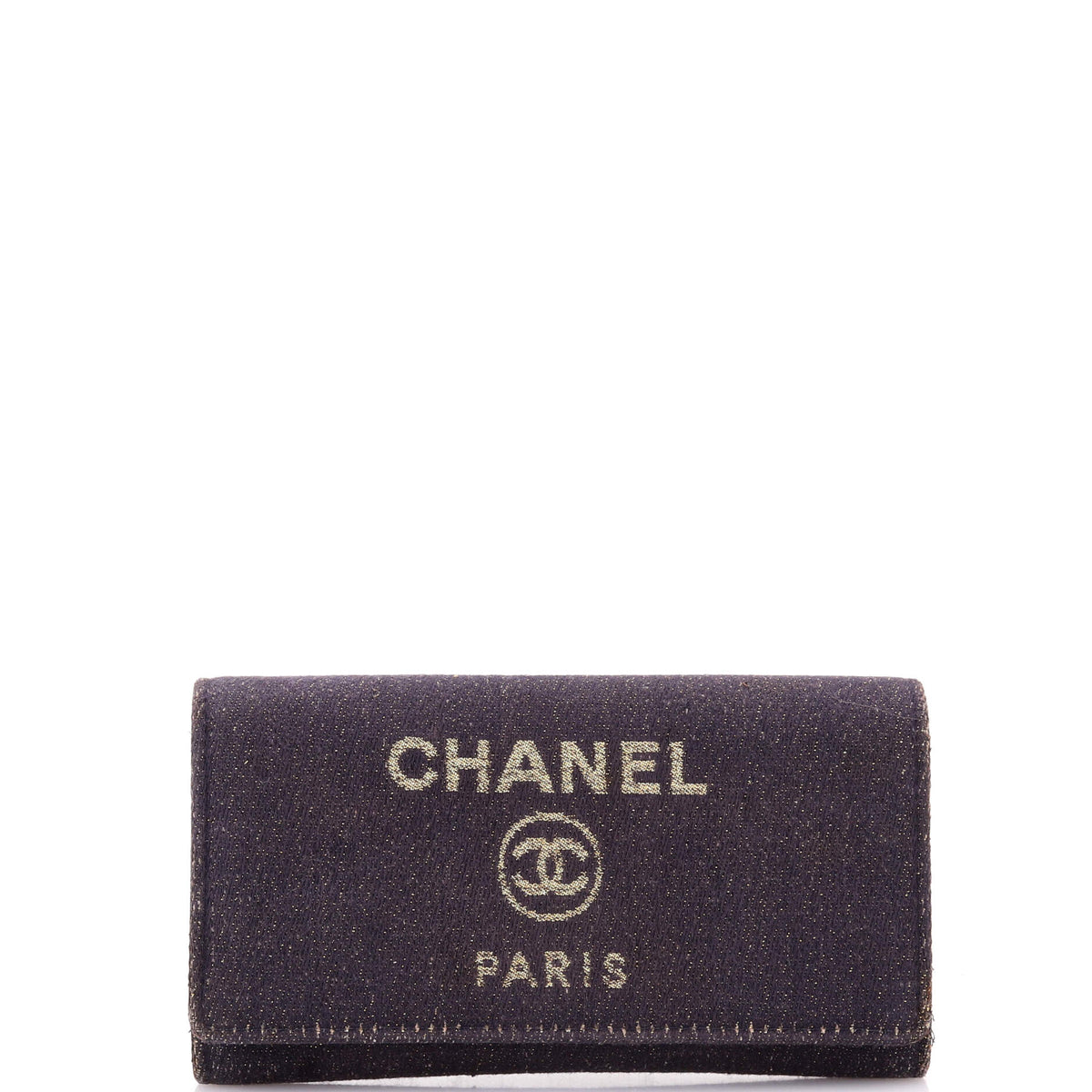 Chanel CHANEL Deauville Flap Wallet Lurex Canvas Long
