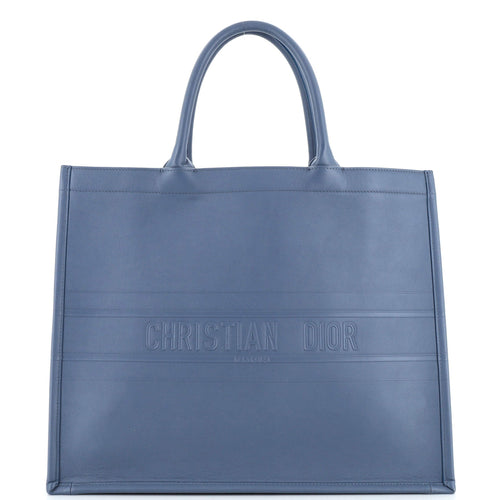 Book Tote Embossed Leather Large