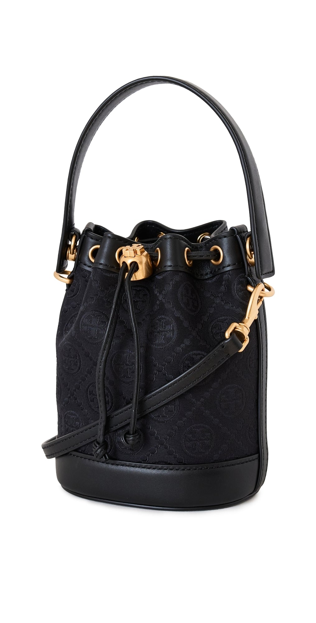 Tory Burch Mini T Monogram Bucket Bag Black One Size