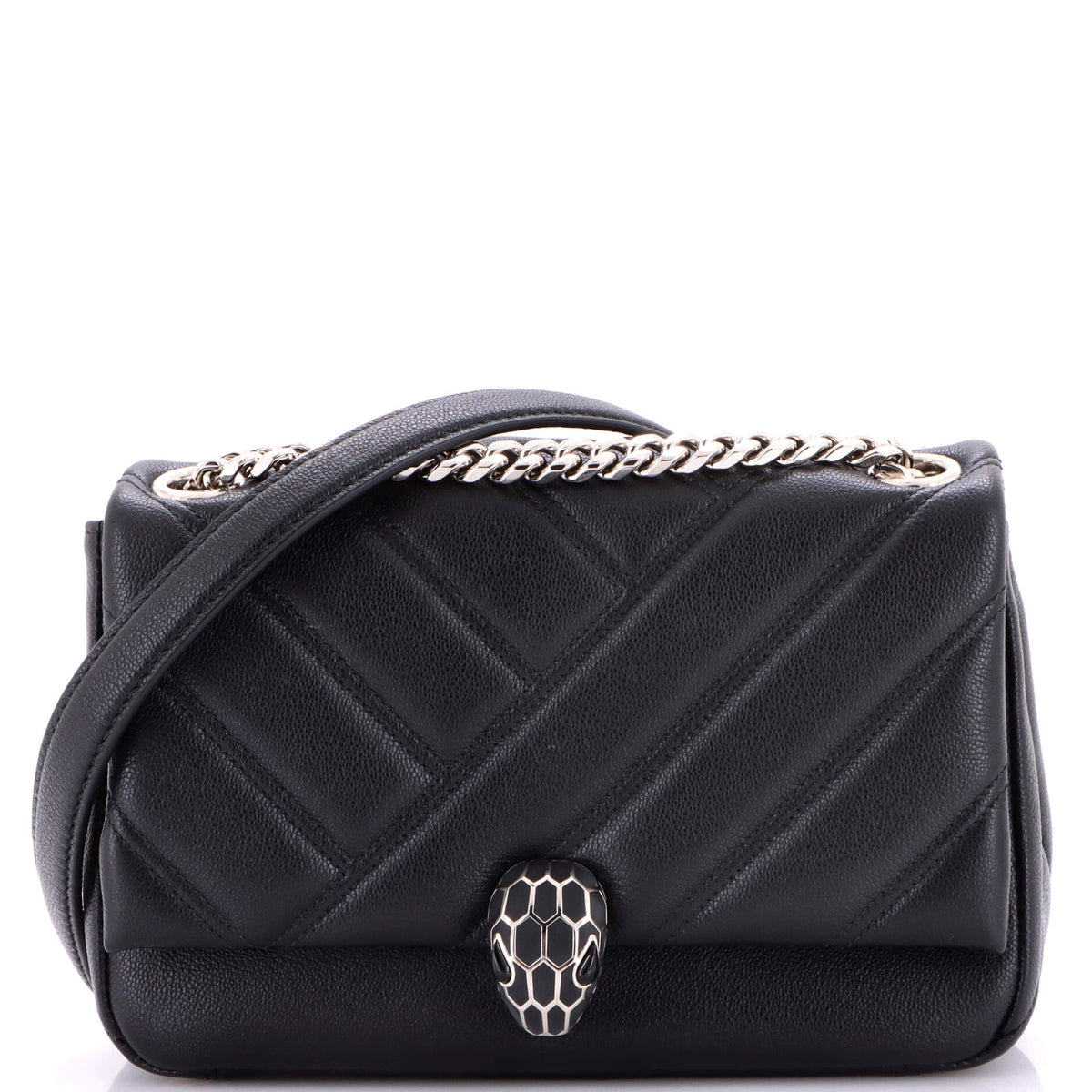 Bvlgari BVLGARI Serpenti Cabochon Shoulder Bag Diagonal Quilted Leather Small