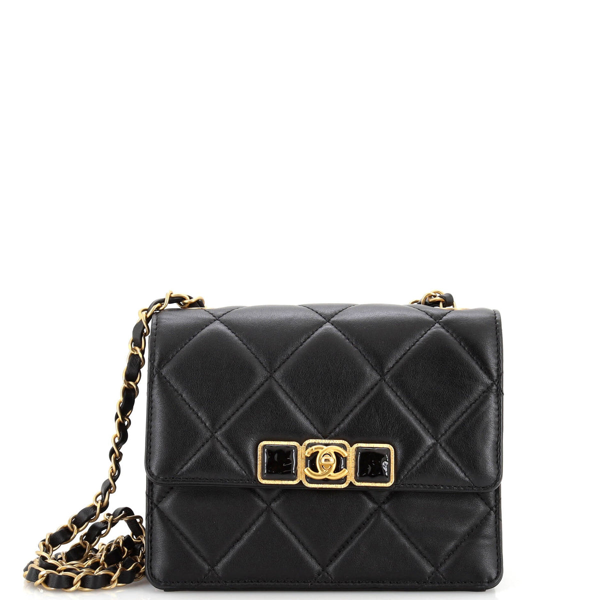 Chanel CHANEL Resin CC Flap Bag Quilted Calfskin Mini