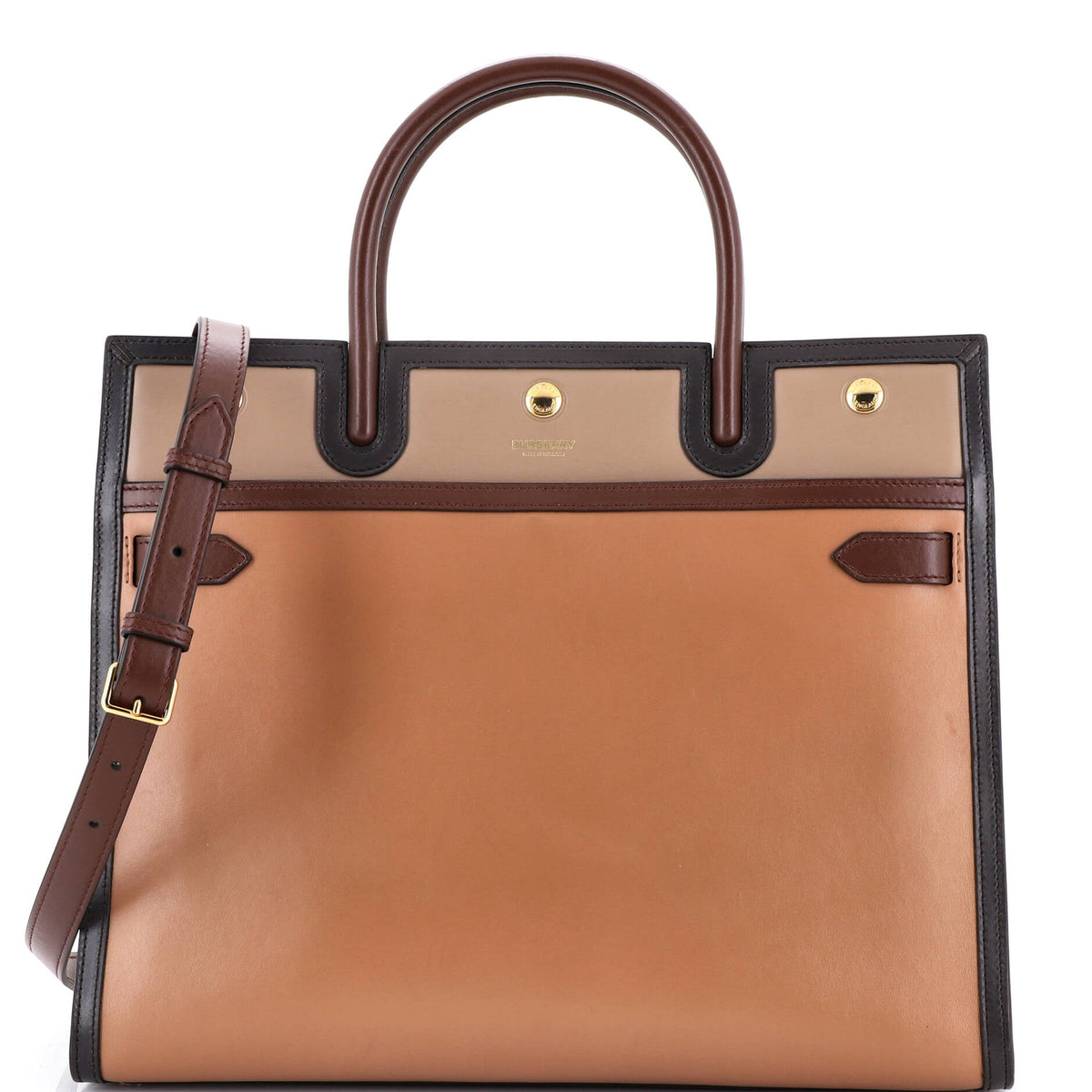 Burberry Title Two Handle Tote Leather Medium