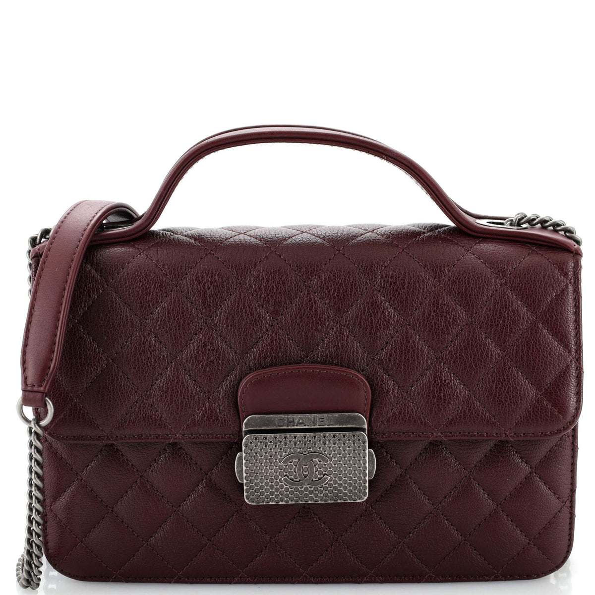 Chanel CHANEL CC University Flap Bag Quilted Goatskin Small