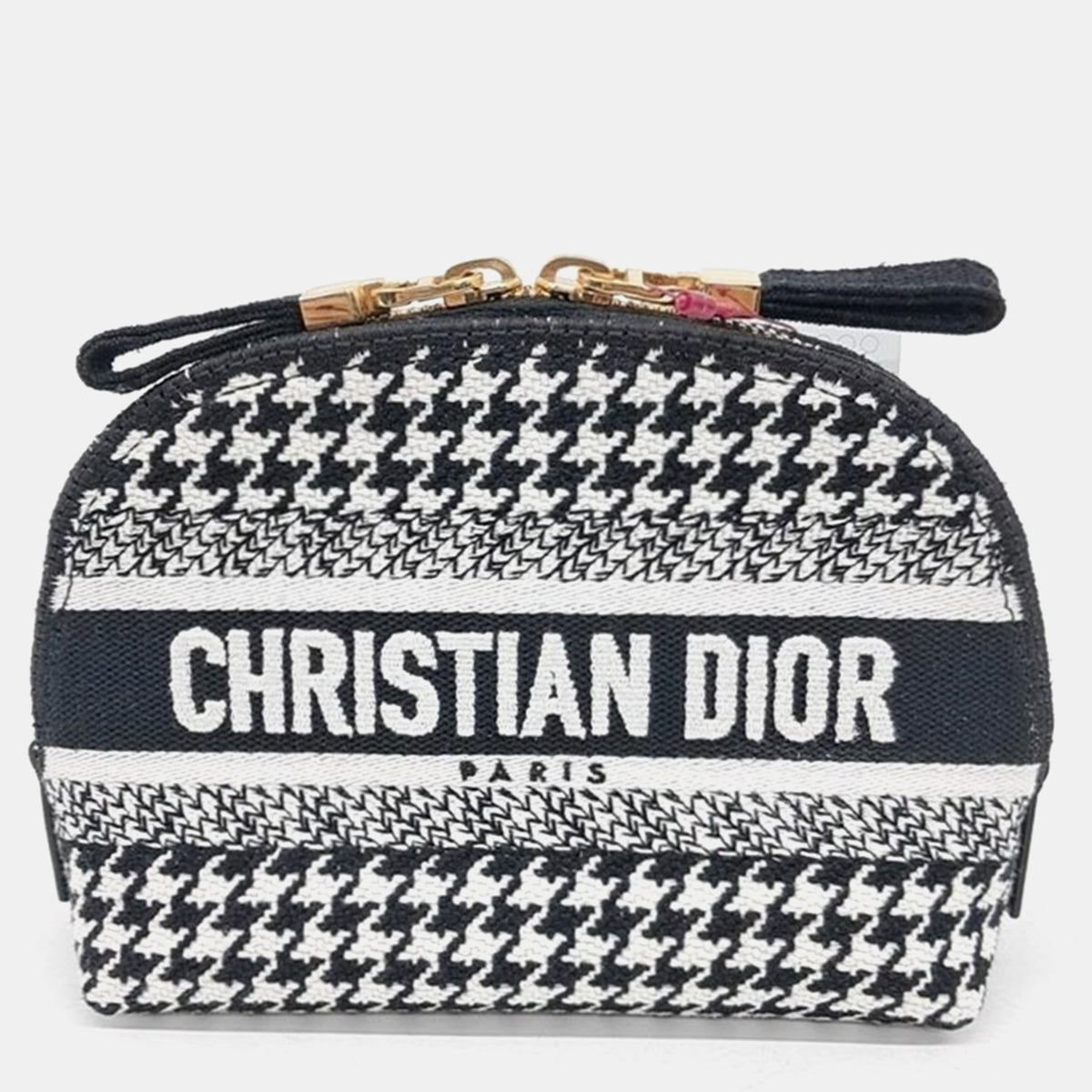 Dior Christian Black/White Canvas Caro Cosmetic Pouch