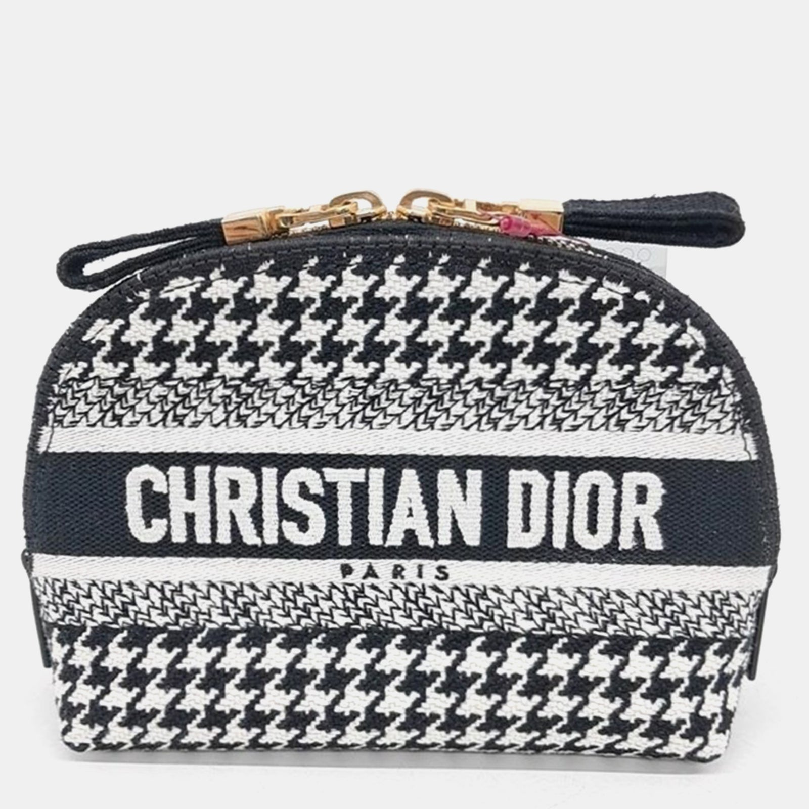 Dior Christian Kosmetiktasche aus Canvas „Caro“ in Schwarz/Weiß