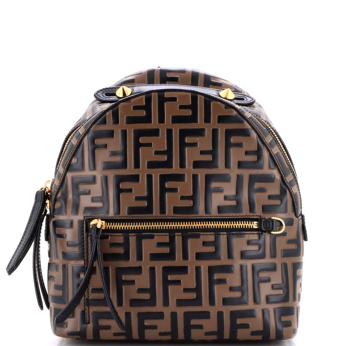Fendi FENDI By The Way Backpack Zucca Embossed Leather Mini