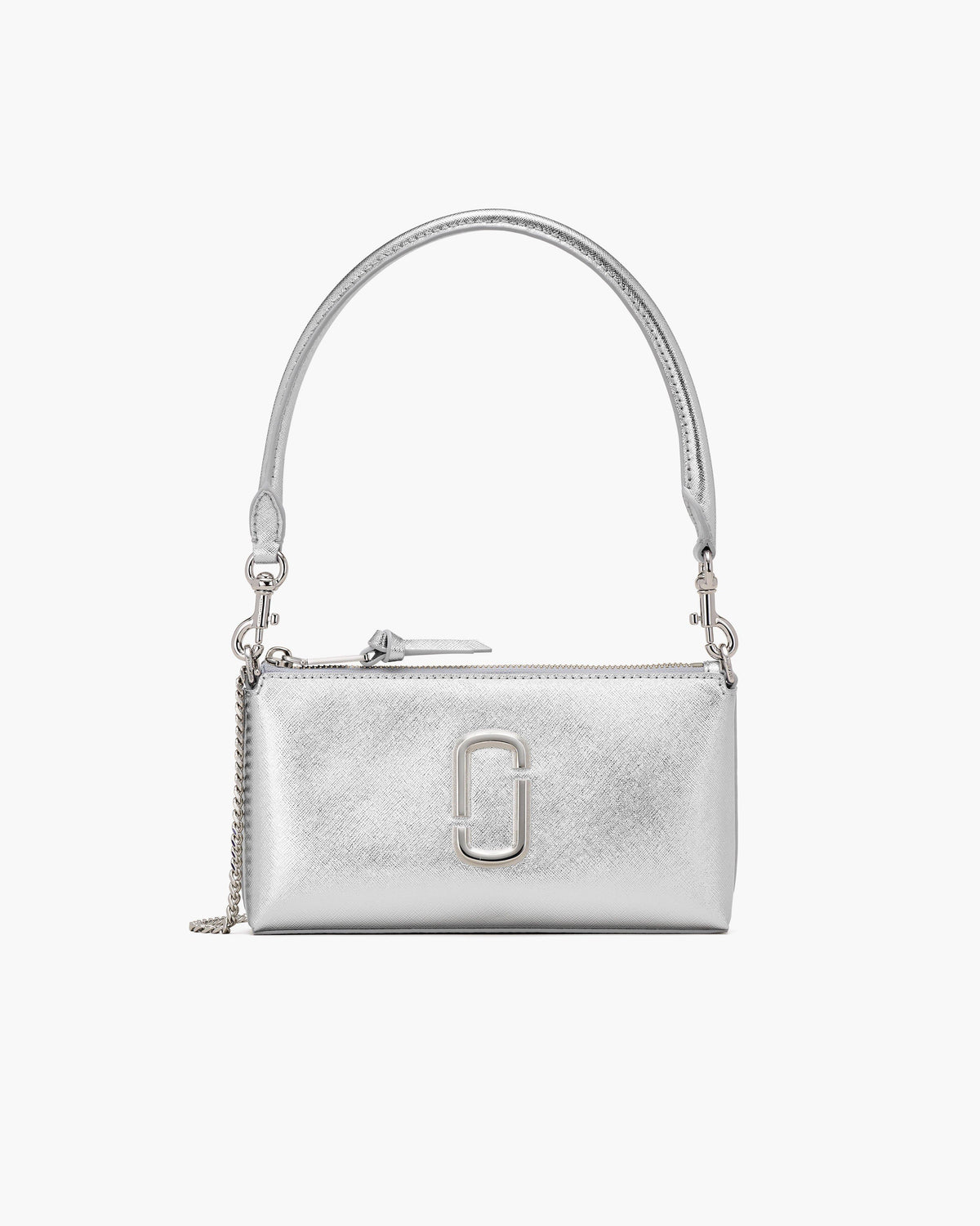 Marc Jacobs Marc Jacobs The Metallic Snapshot Convertible Shoulder Bag in Silver