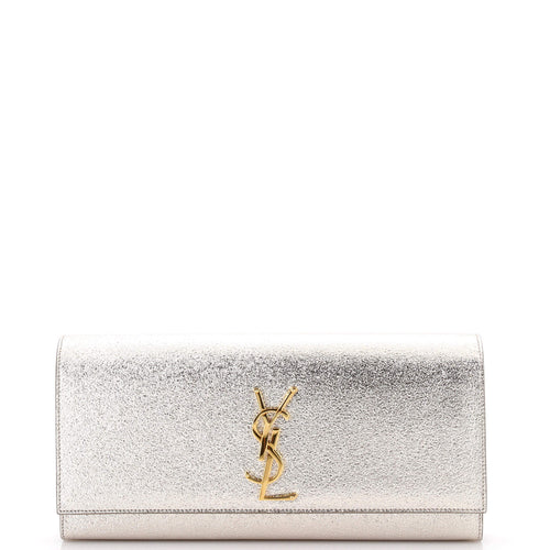 Classic Monogram Clutch Metallic Calfskin Long