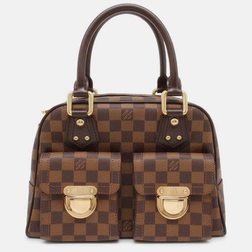 Red Damier Ebene Canvas Manhattan Bag PM
