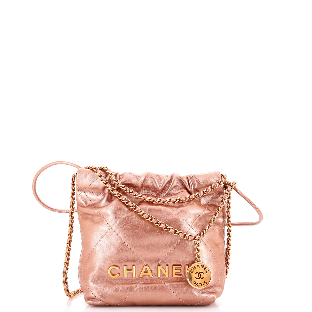 Chanel CHANEL 22 Chain Hobo Quilted Calfskin Mini