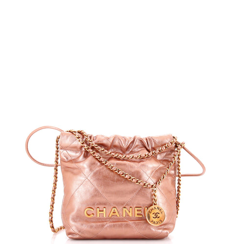CHANEL 22 Chain Hobo Quilted Calfskin Mini