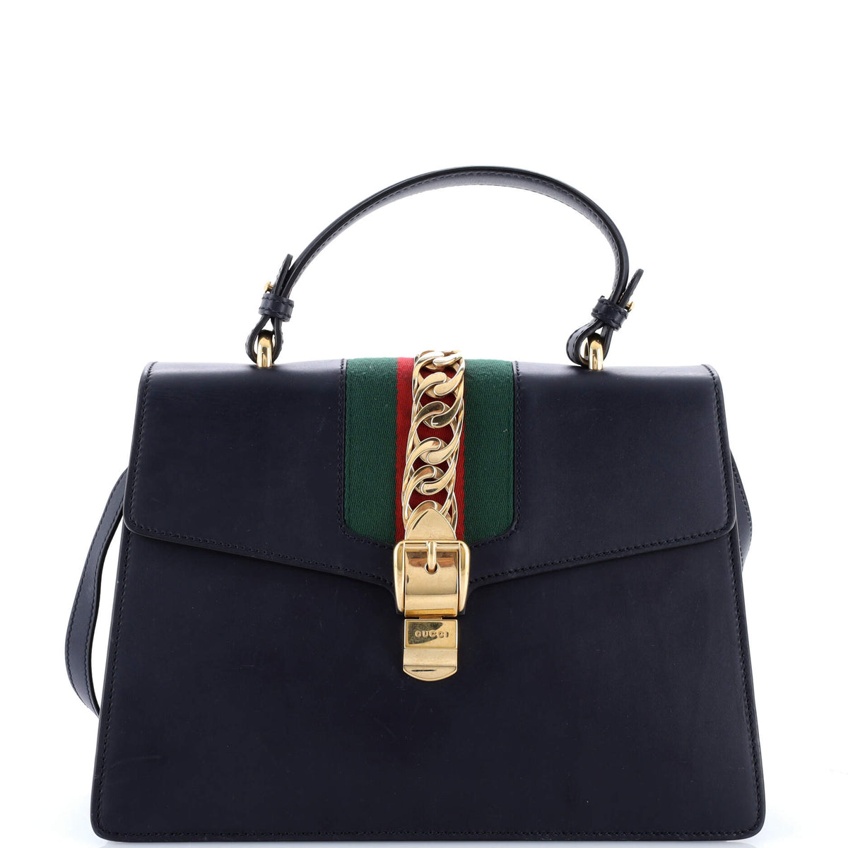 Gucci GUCCI Sylvie Top Handle Bag Leather Medium