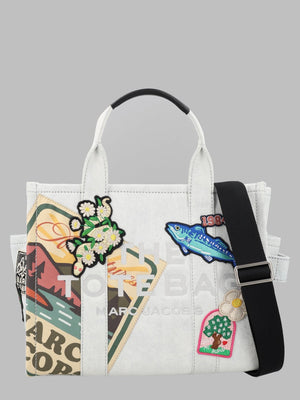 Marc Jacobs Crossbody Patchwork Cotton Tote Bag - White