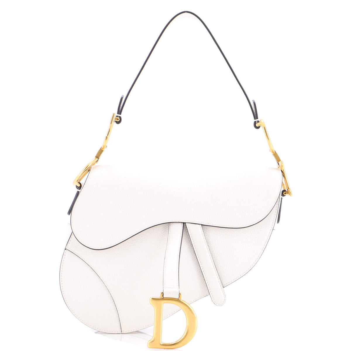 Christian Dior Saddle Handbag Leather Medium