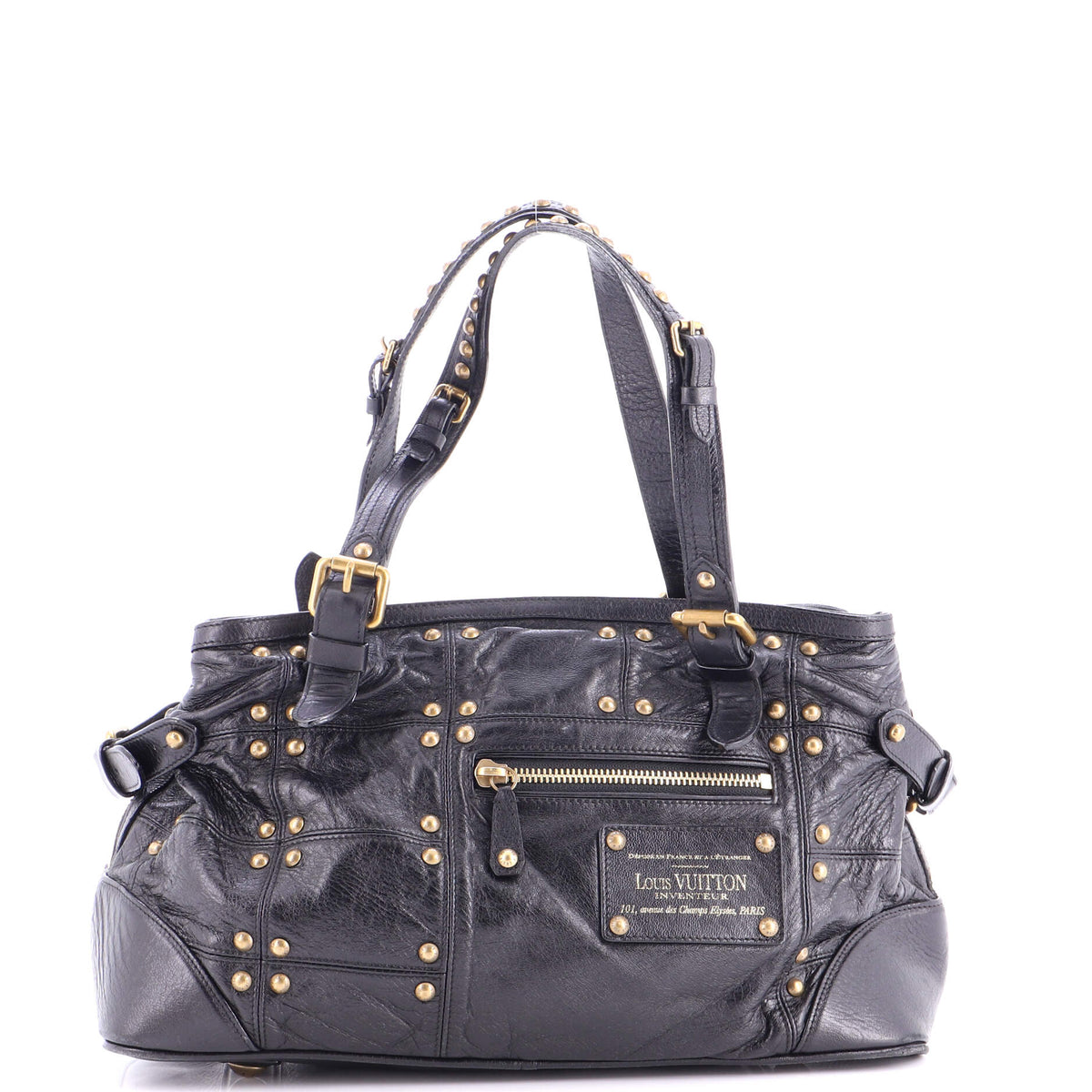 Louis Vuitton Riveting Handbag Studded Lambskin