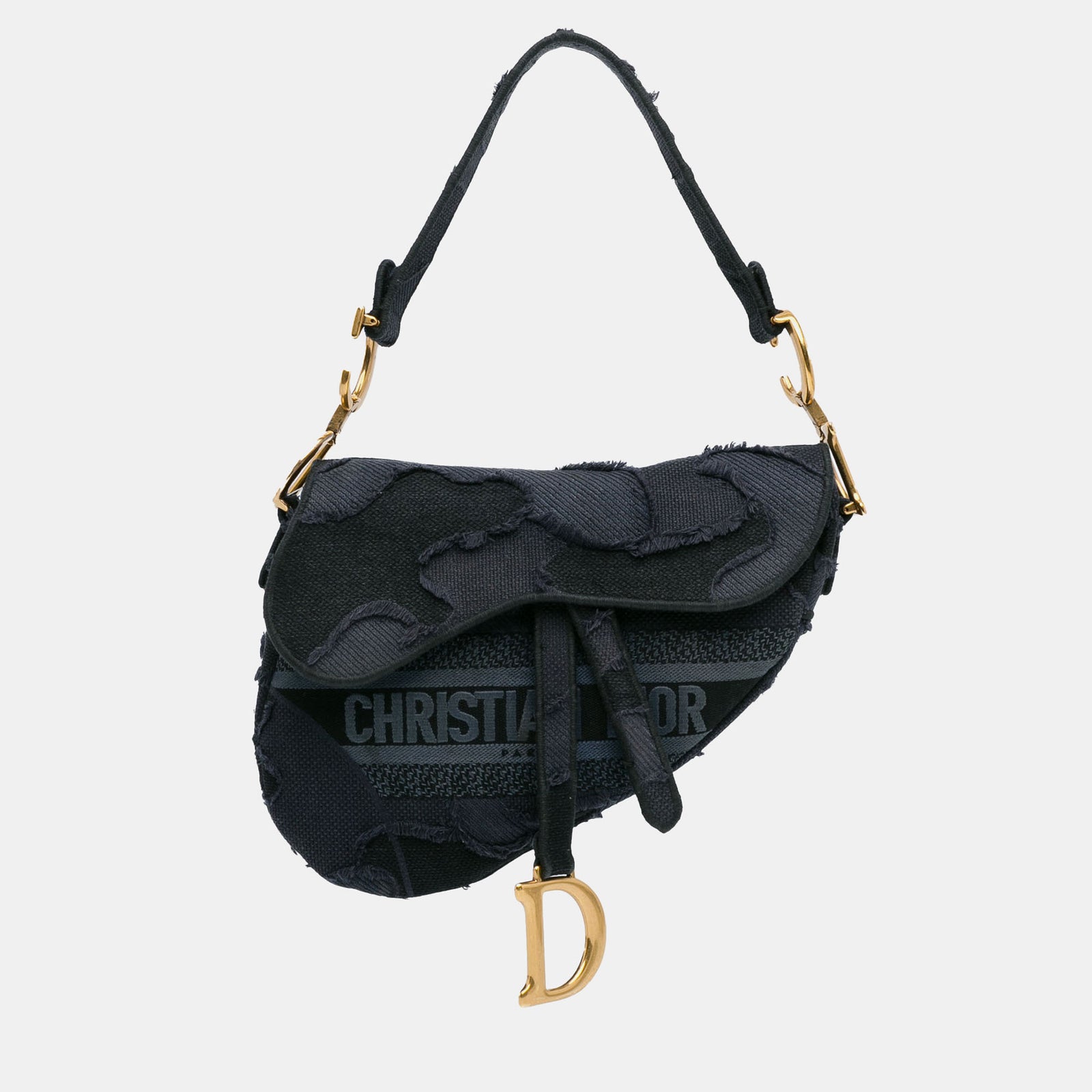 Dior Embroidered Camouflage Saddle Bag