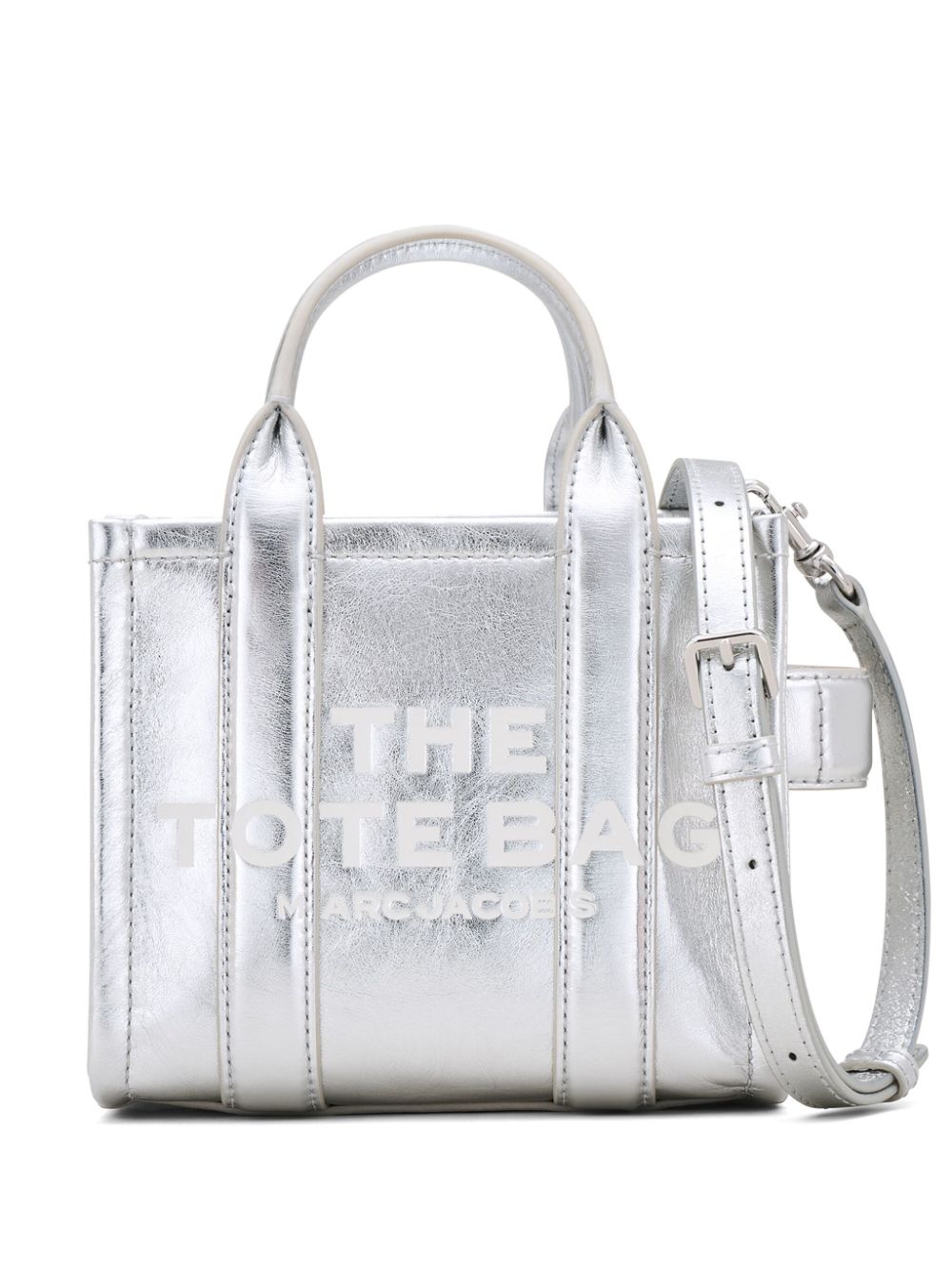 Women's The Crossbody Tote Bag Leather in Silver | 2F4HCR013H04 Color 039