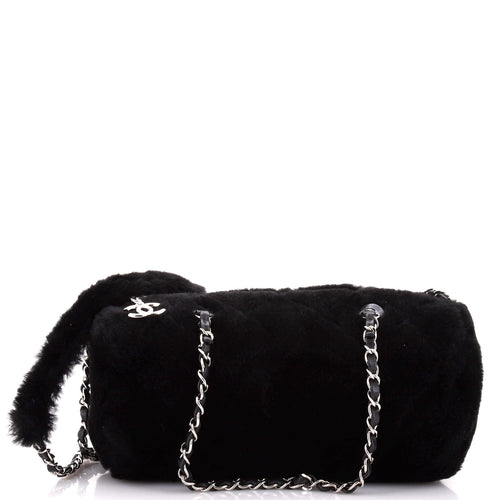 CHANEL Barrel Bag Quilted Fur Small